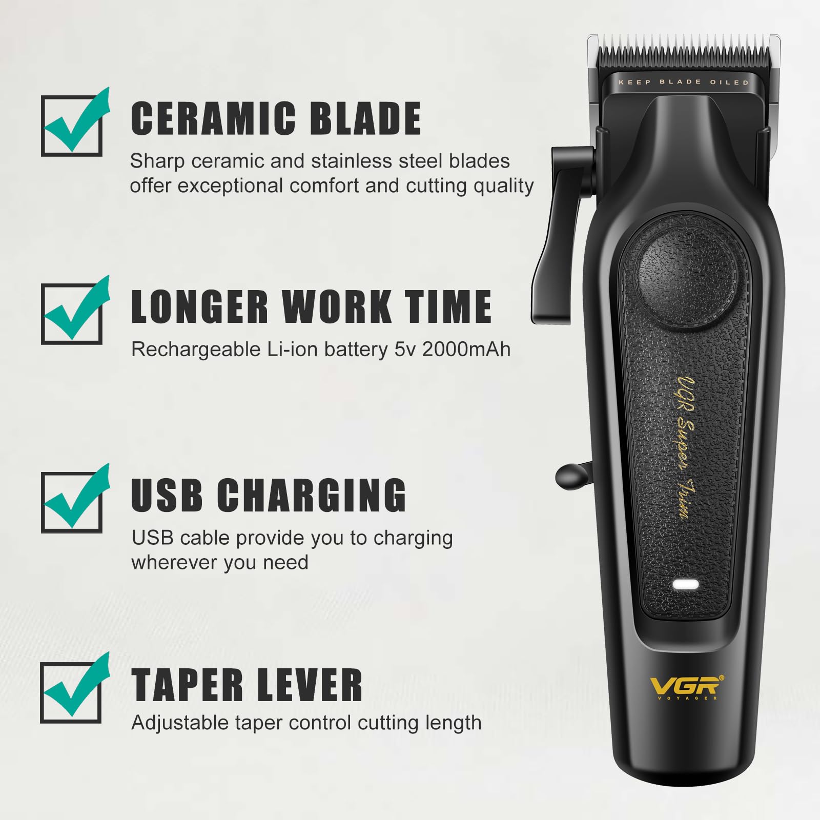 Amazon.com: VGR 197 Professional Hair Clippers for Men, Cordless