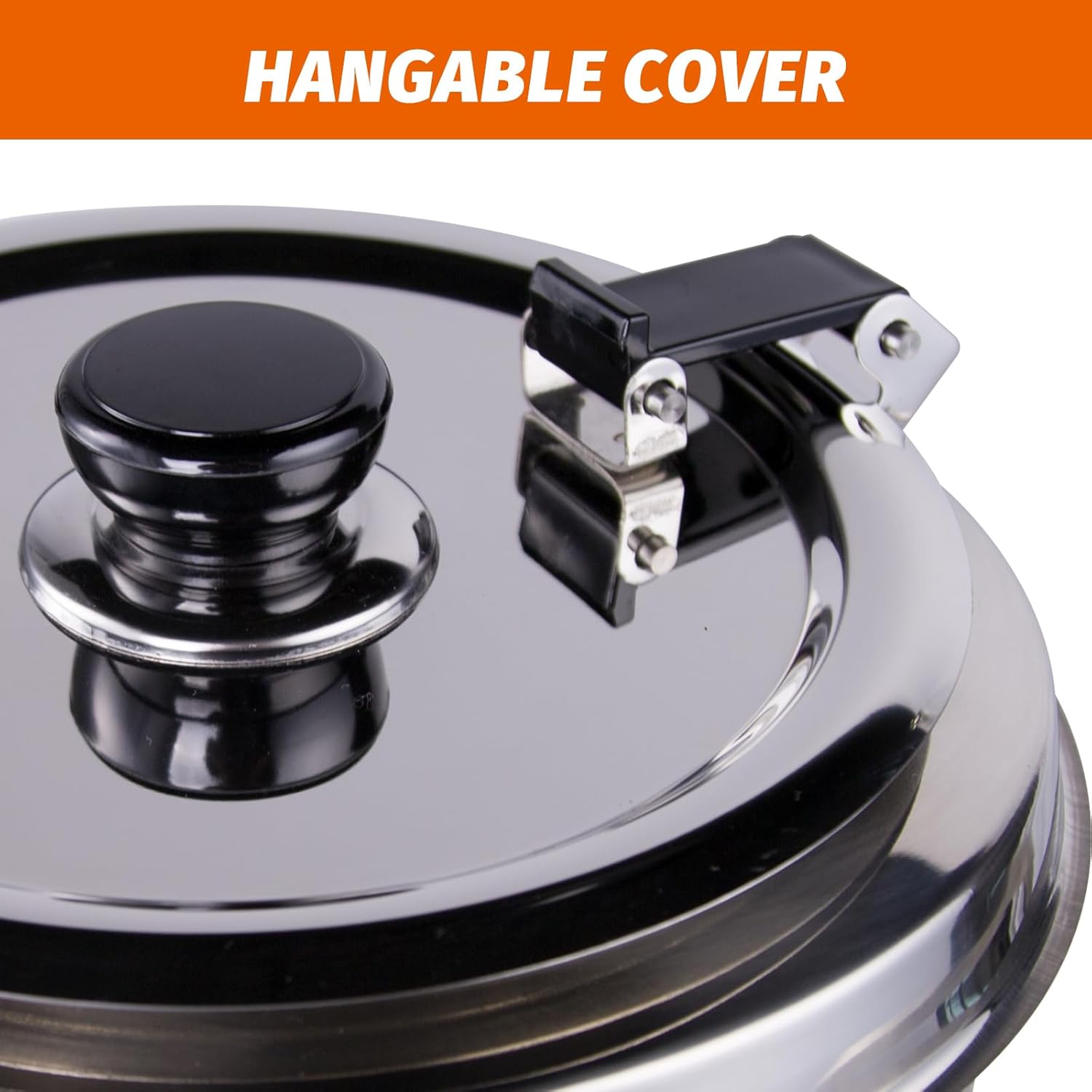 6Qt Commercial Soup Warmer, 300W Soup Kettle Buffet Food Warmer with Hinged Lid & Detachable Pot, Temperature Control (105-195°F) for Soups, Chili, Nacho Cheese - Black