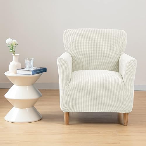 Vista 57 de MIFXIN Fundas para sillón de banquete, funda suave y elástica de jacquard con brazos, elástica antideslizante, funda de sofá, protector de muebles