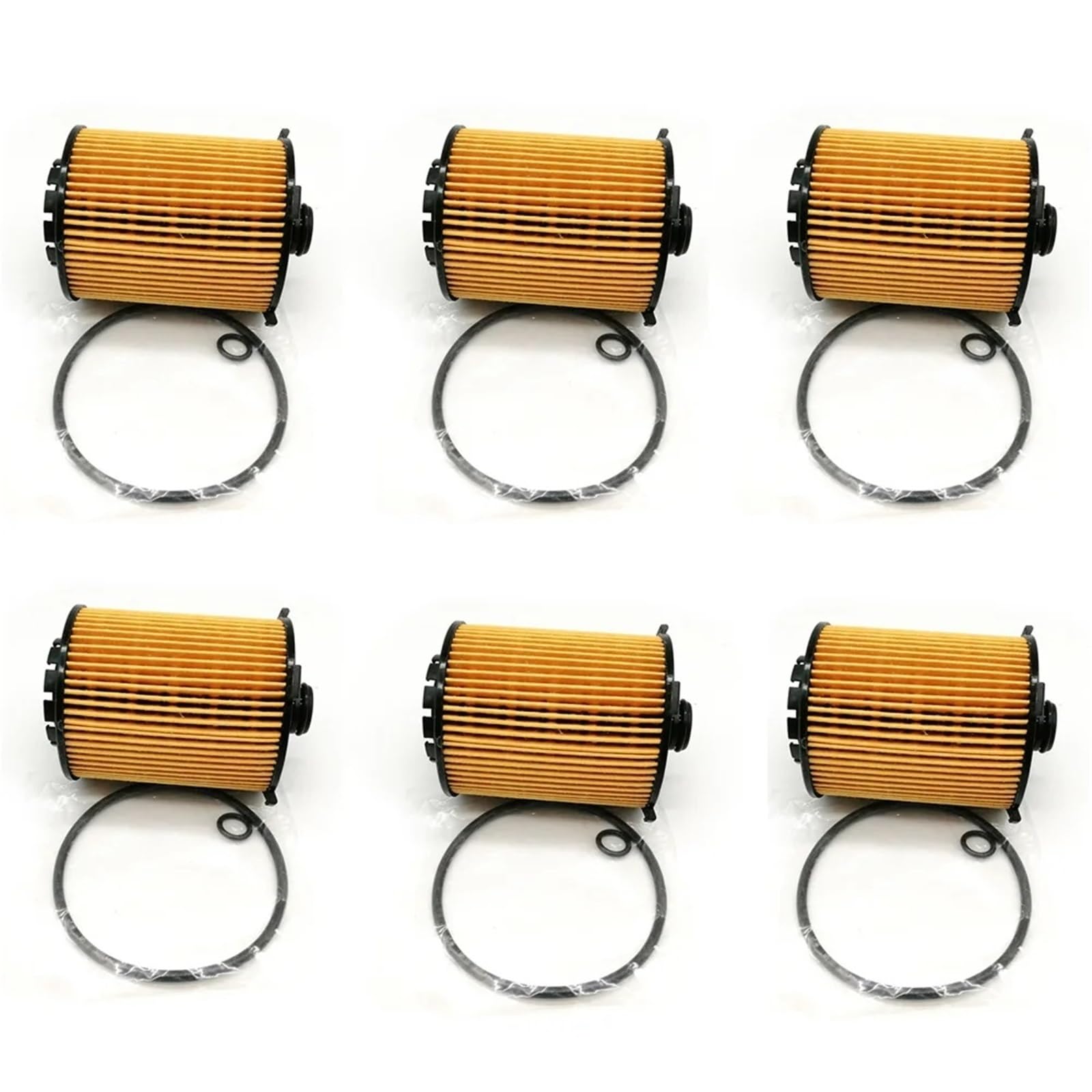 filtro de aceite del motor Juego de 6 filtros de aceite #31372212 compatible con Volvo S60 S80 V60 XC60 XC70 2015-2017 31372214(6Pcs)