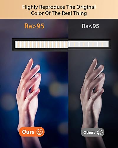 Miniatura 9 de Lámpara de escritorio con control remoto, brillo ajustable, luz LED que cuida los ojos, cabezal giratorio, USB con adaptador, diseño que ahorra