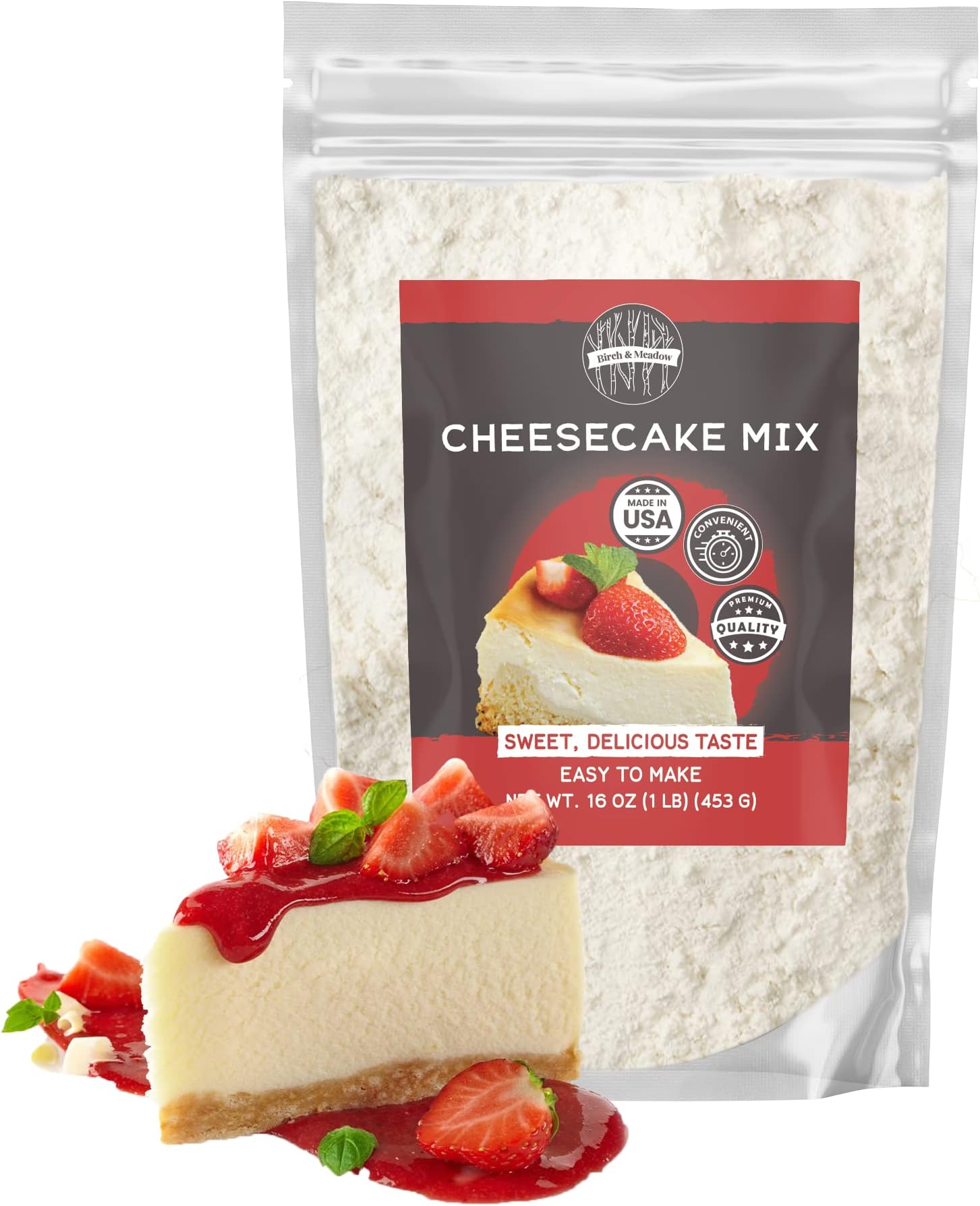Birch & Meadow 1lb of Instant Cheesecake Mix, Delicious Creamy Texture, Easy to Make