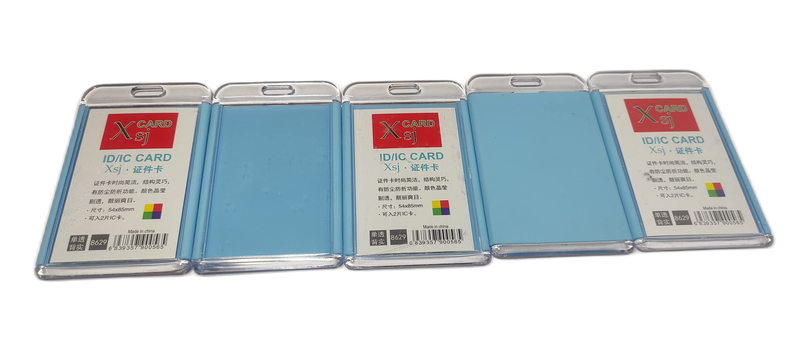 Abha International Premium Plastic ID Card Holder Pack of 3 pcs. (Vertical) (Sky Blue) 2