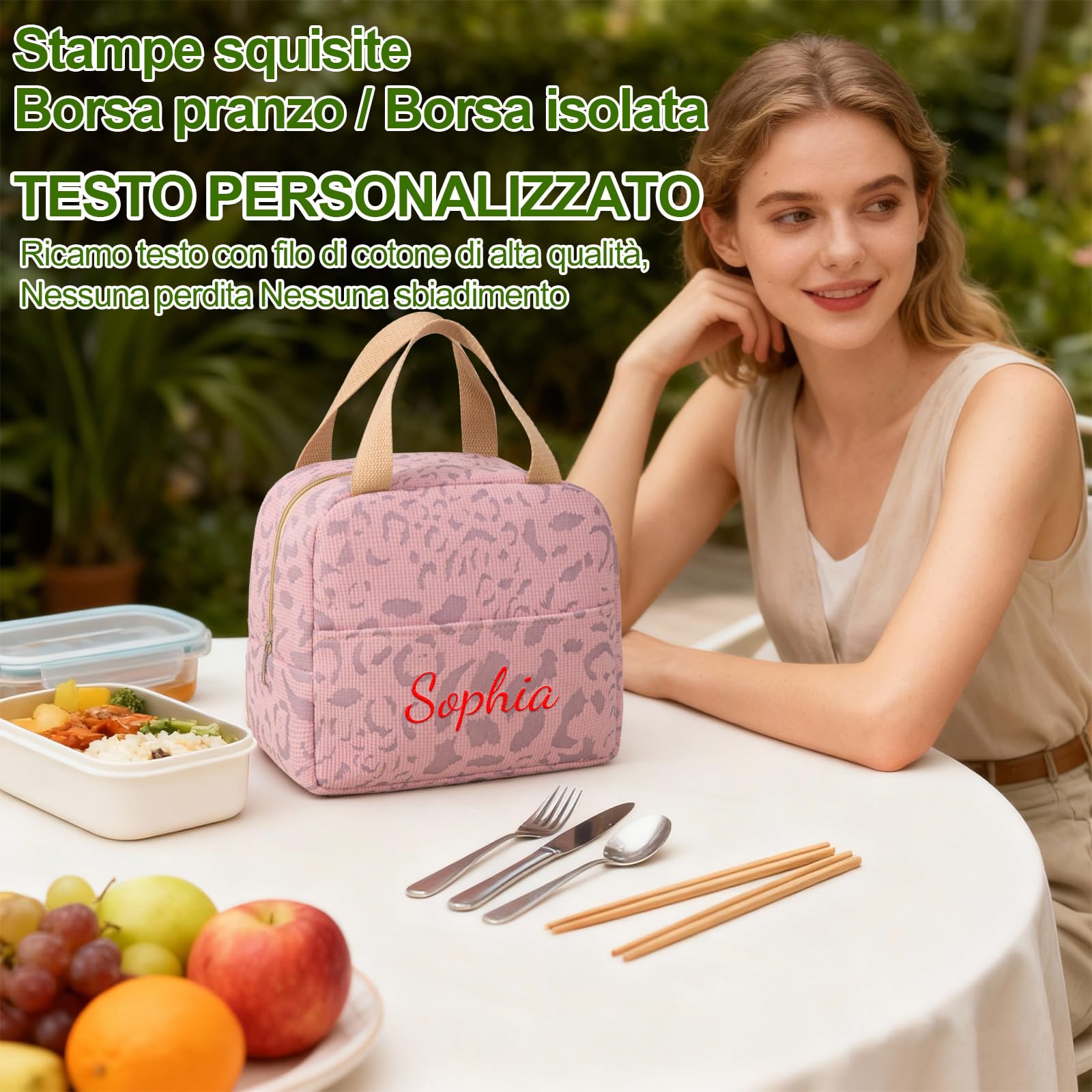 Borsa per il pranzo per donne, uomini e adulti, riutilizzabile, isolata