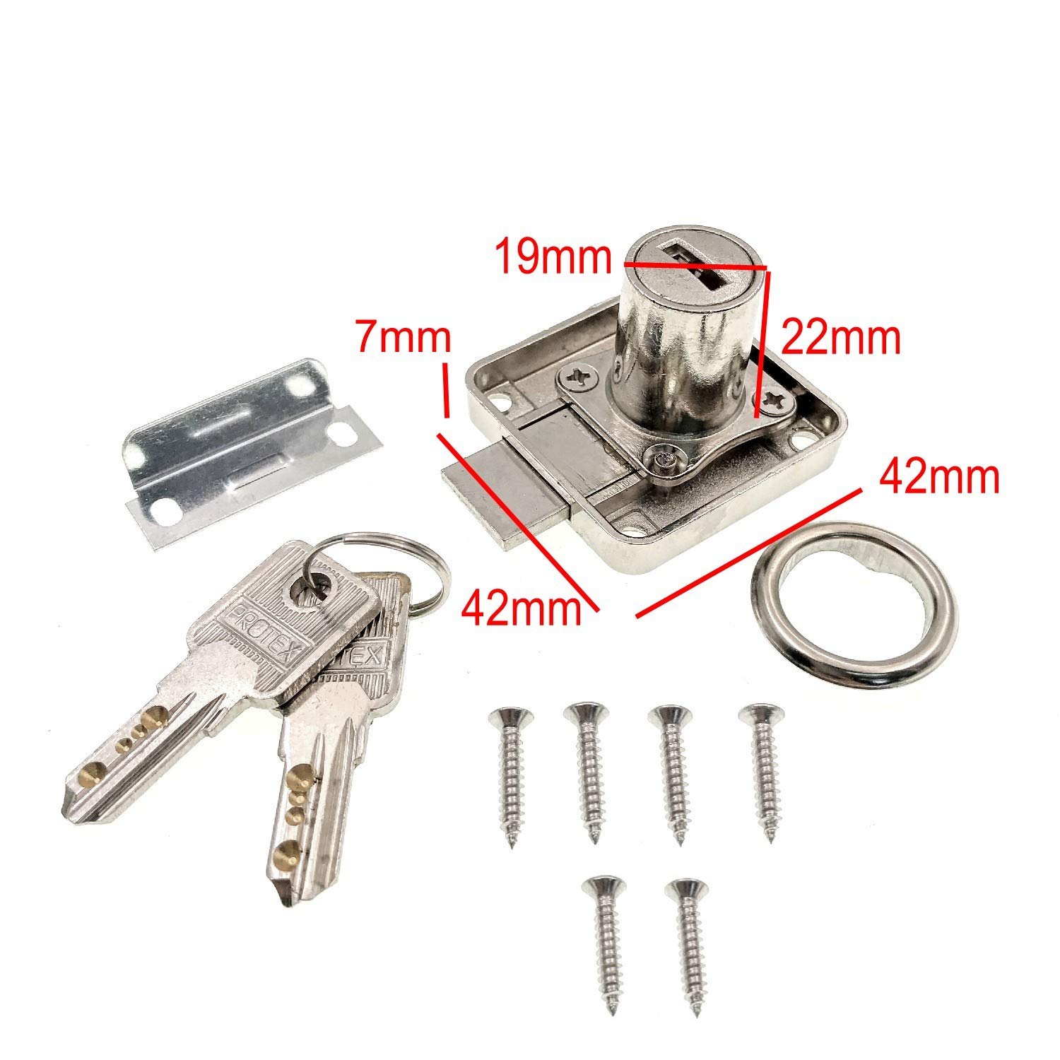 Buy JZK 4 x Furniture Lock Cylinder with Same Keys, Wardrobe Lock