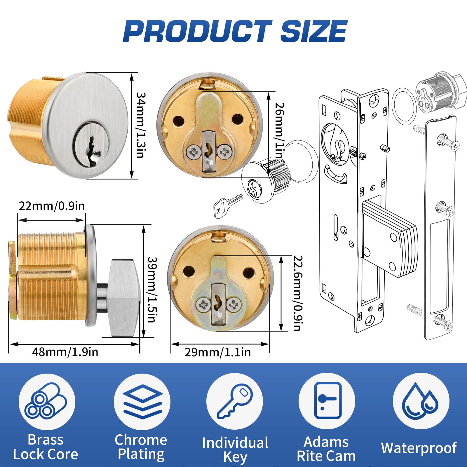 Snapklik.com : Storefront Door Lock Cylinder & Thumbturn, Ideal For ...