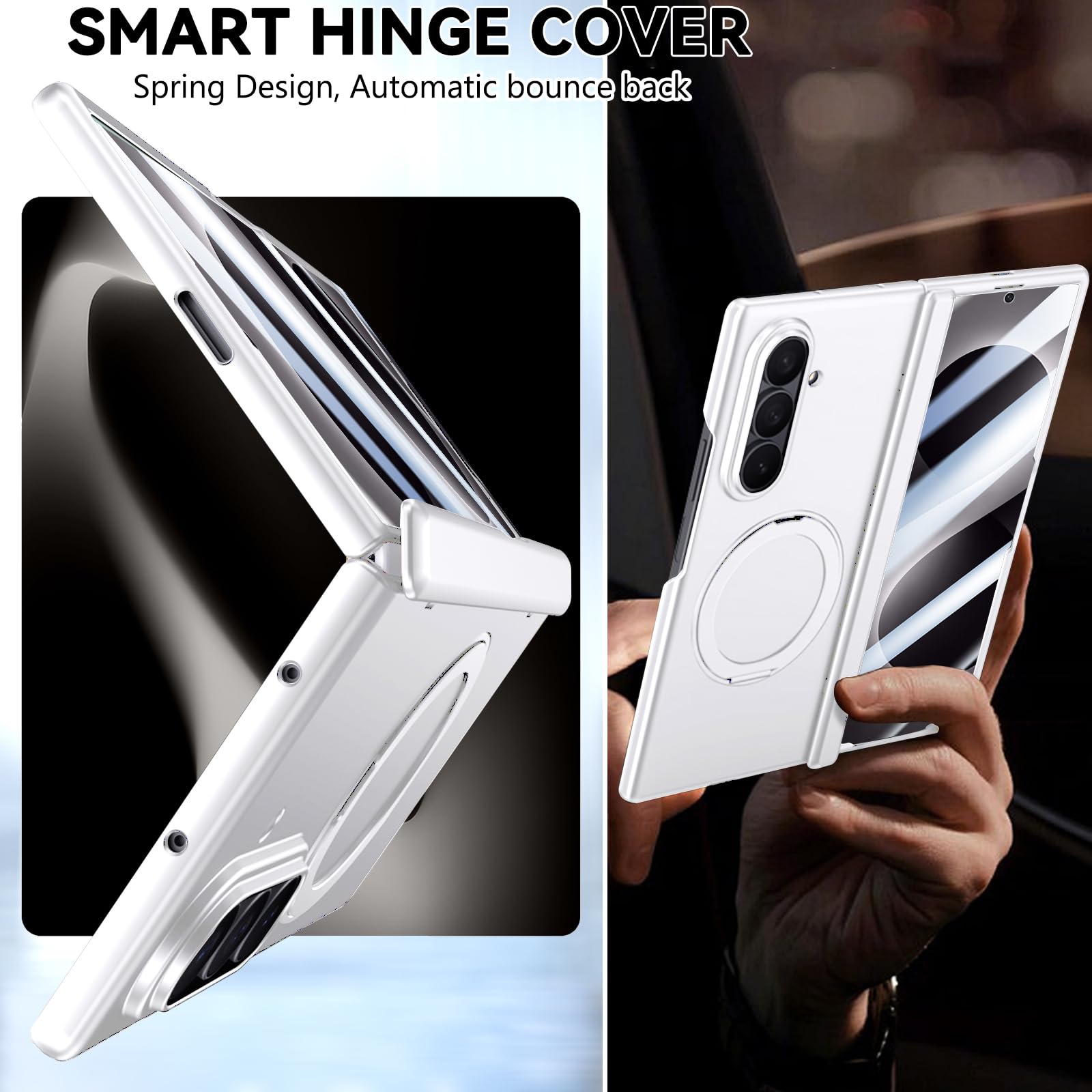 Custodia per Samsung Galaxy Z Fold 8 Ultra con supporto ad anello magnetico, [compatibile Magsafe] Protezione dello schermo integrata, copertura completa, custodia per telefono per Z Fold 8