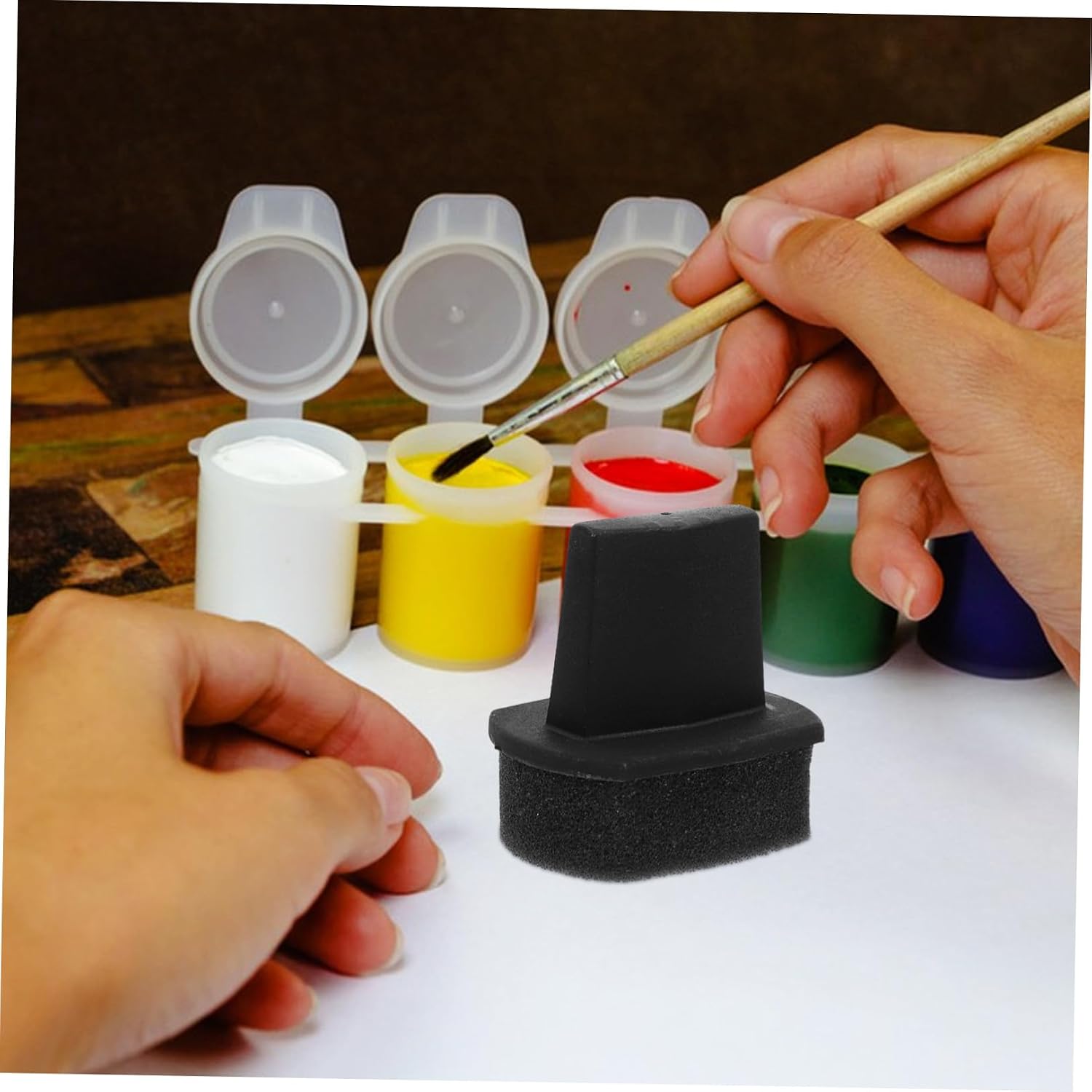 STOBAZA 10pcs Paint Sponge Applicators for Art Painting and Shoe Repair Reusable Sponge Applicator Comfortable Grip for Boots and Jackets for Crafts and Car Seat Cleaning