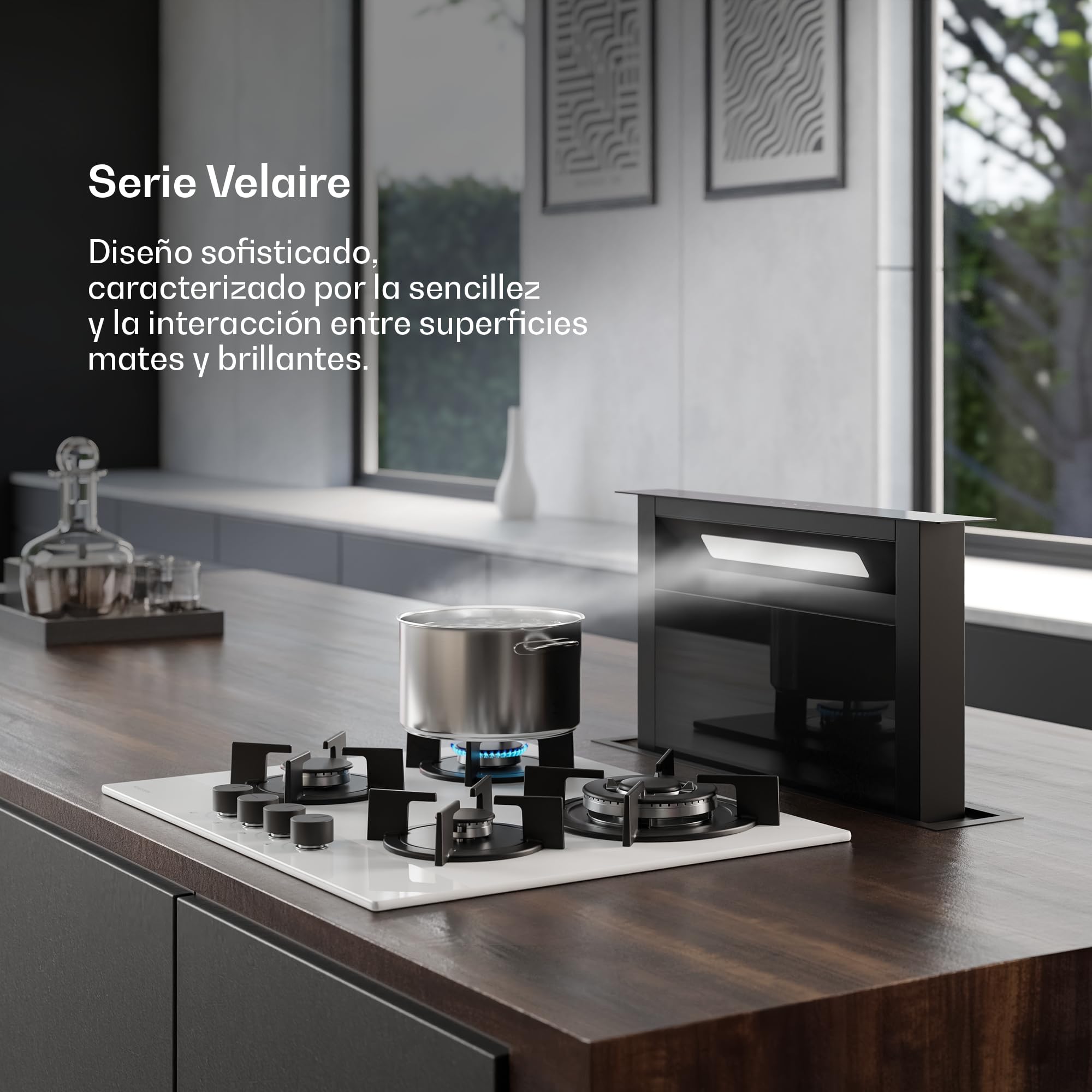Klarstein Velaire Placa de Gas 60 cm - 4 Quemadores, 8000 W, Vidrio, GLP & Gas Natural, Encendido Eléctrico, Protección Antillama, Kit Conversión, Encimera Cocina Moderna, Blanco