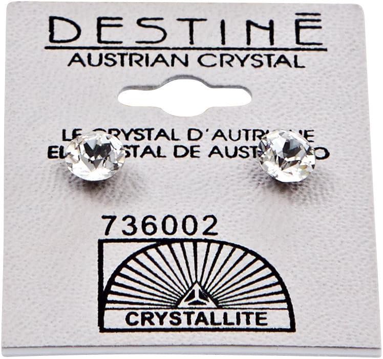 Crystallite Destine Clear Diamond Cut Earrings 6mm