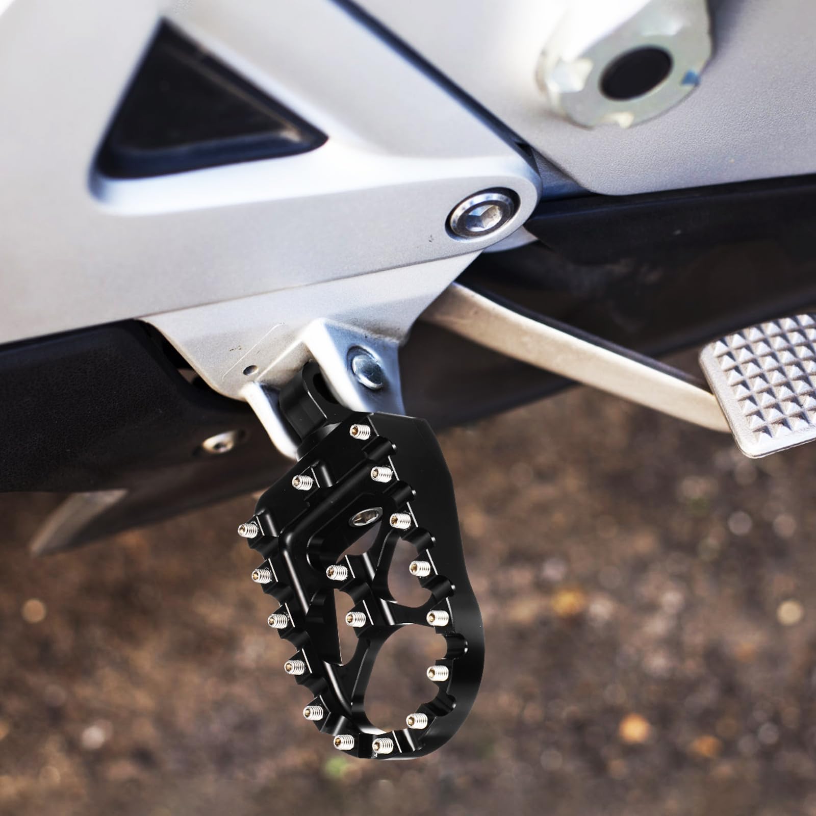 GALPADA Estriberas de Aleación de Aluminio para Motocross y Motocicleta, Alta Resistencia y Compatibilidad Amplia, 1 Par de Pedales Reposapiés para Off-road
