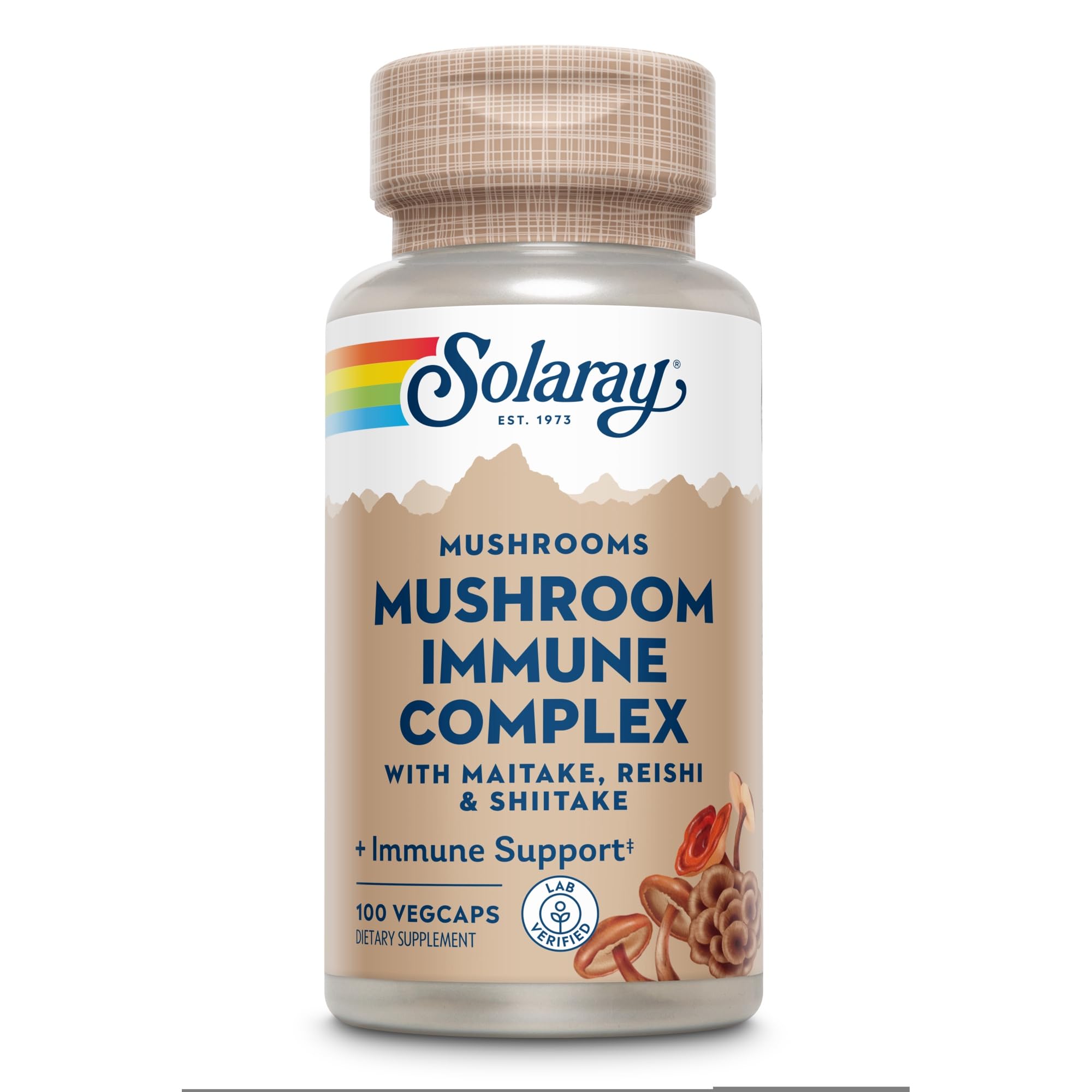 SOLARAY Maitake, Reishi, & Shiitake Mushroom Complex Capsules, 100 Veg Caps