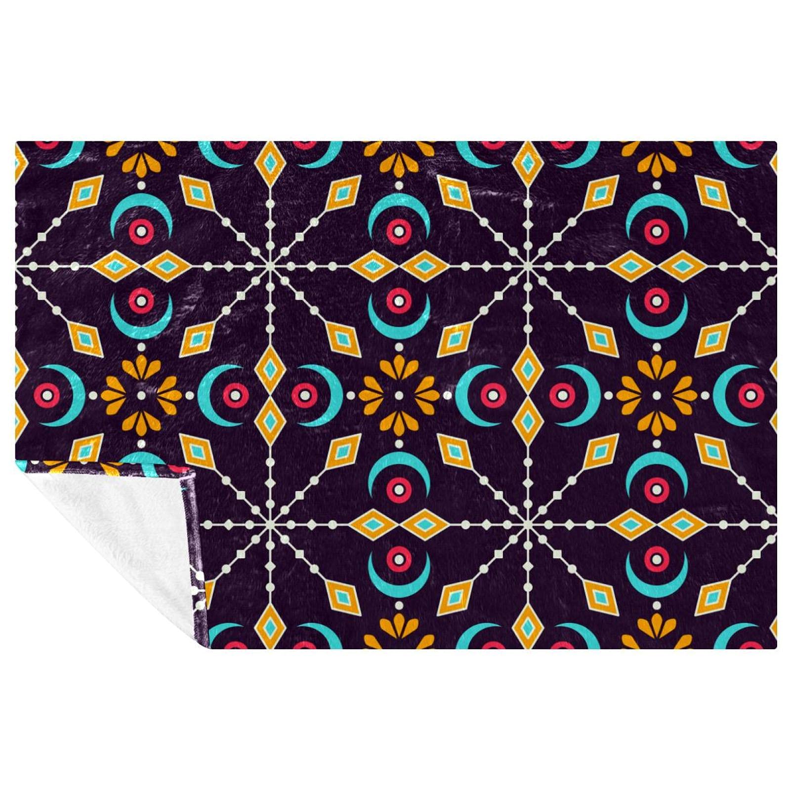Couverture bohème vintage 150x100 cm douce et chaude pour lit et canapé