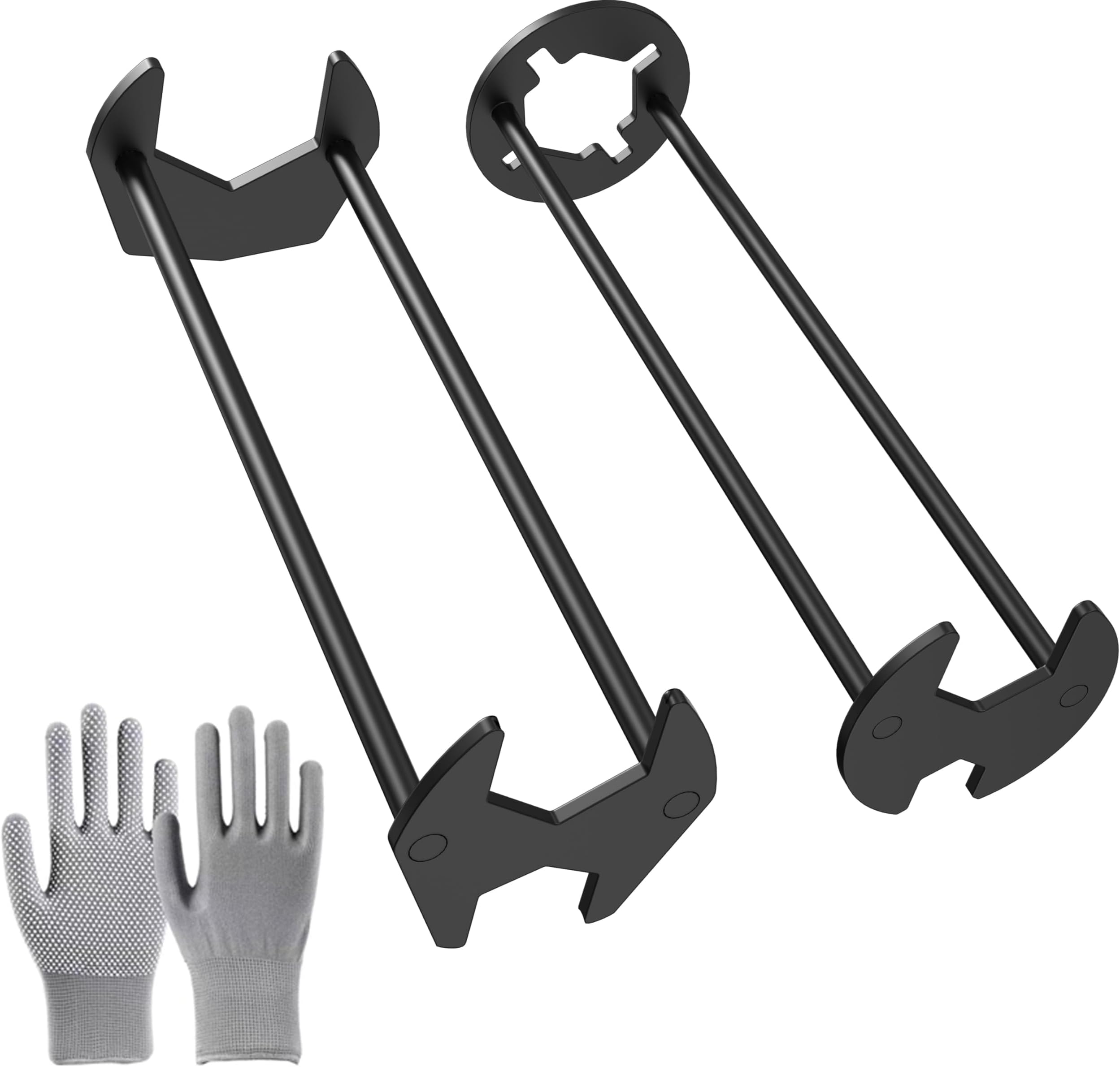Multifunctional Sink Wrench Set, 2-Pack Basin and Faucet Wrench Tool with Four-Jaw Hex Head, 7-in-1 Plumbing Wrench for Kitchen & Bathroom Fixtures