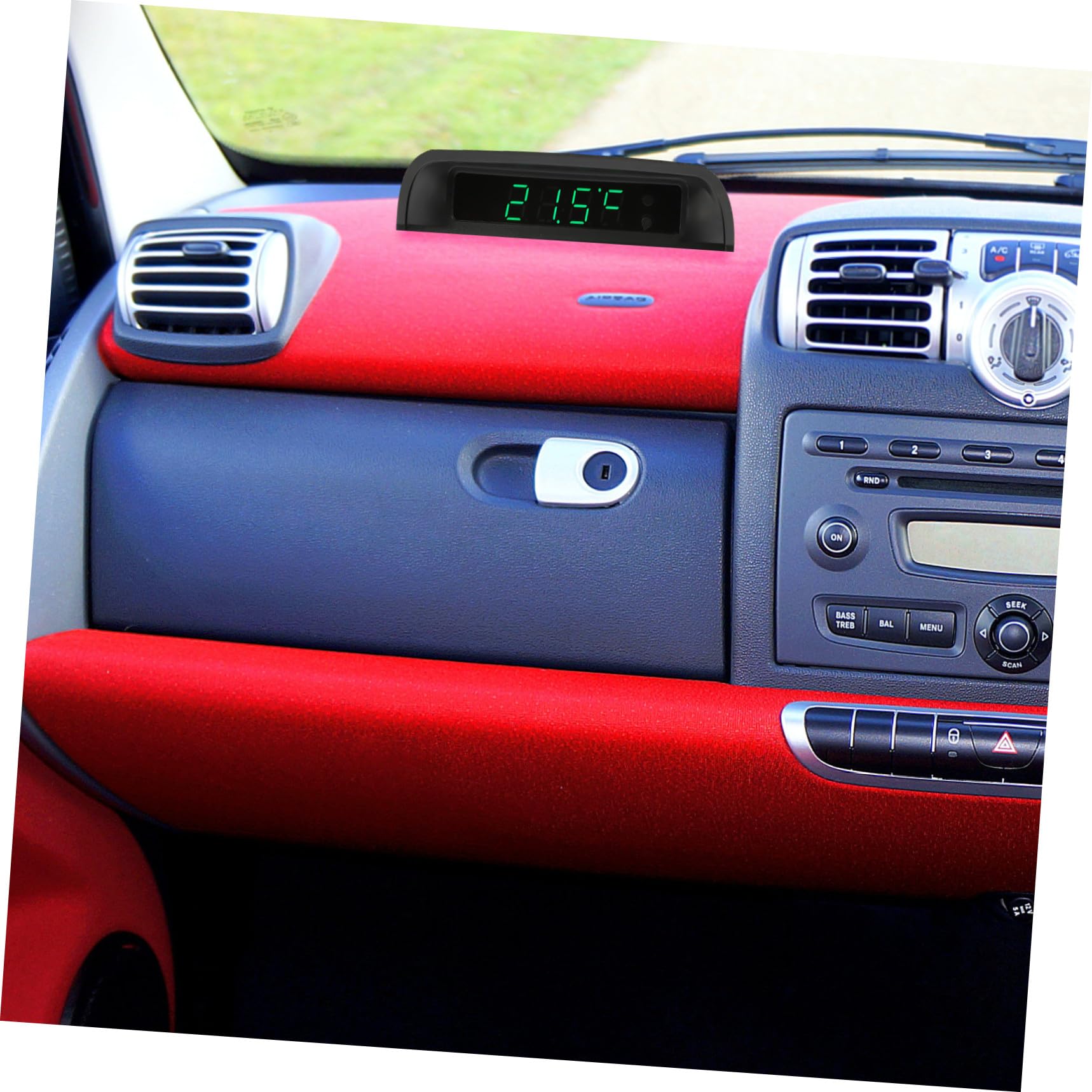 OUNONA 2pièces Horloge De Tableau De Bord Automobile Précision Élevée avec Thermomètre Solaire Horloge Électronique Auto Facile à Installer Et