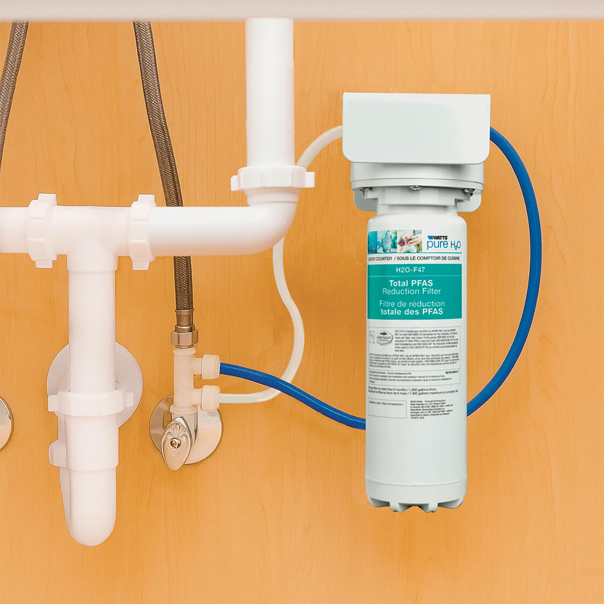 Watts Premier H2O-DWCBTP100 Single-Stage Total PFAS Reduction Under Counter Water Filtration System Reduces Forever Chemicals High Flow Rate — view 2
