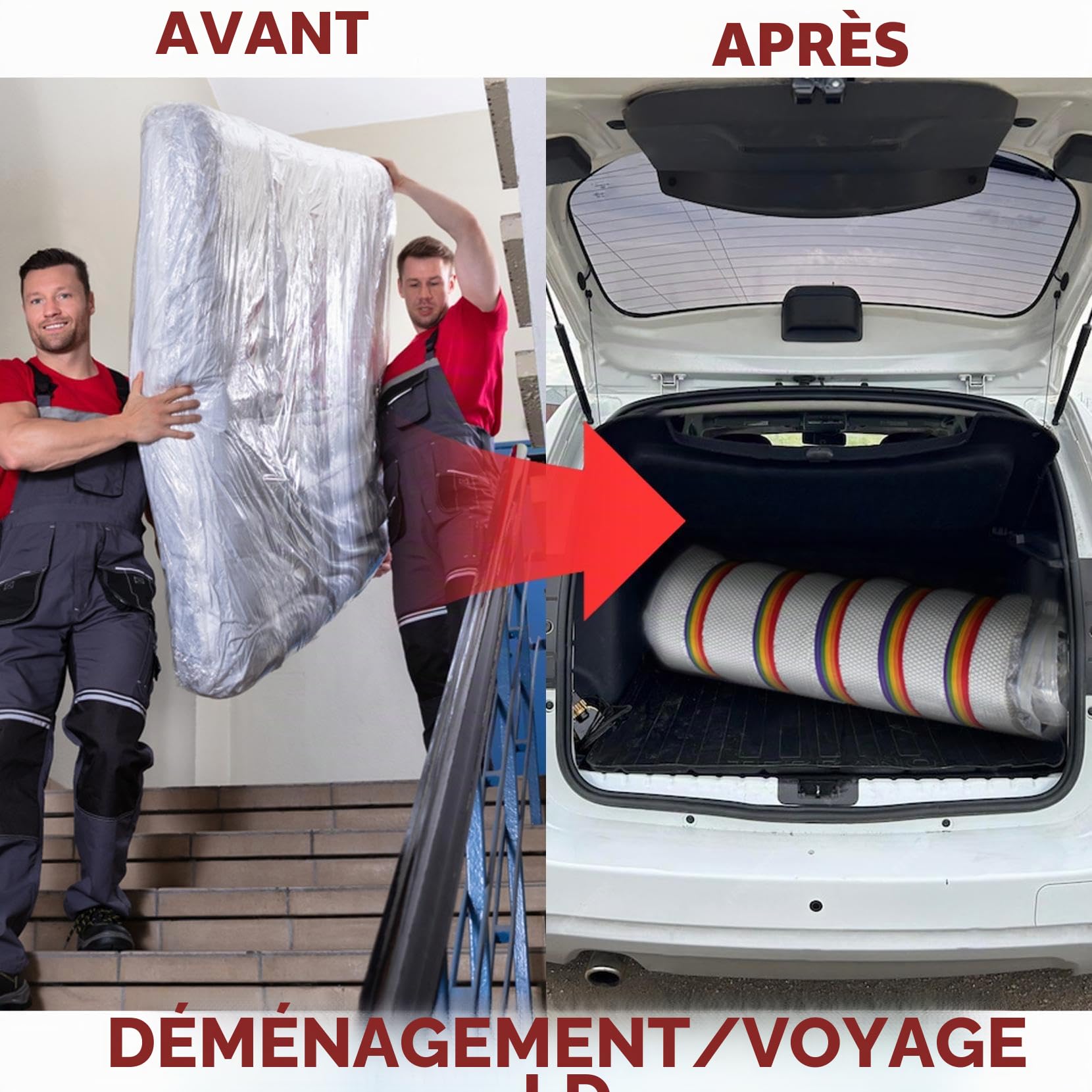 Sac sous vide robuste pour matelas Queen et Full Size, sac de rangement pour le déménagement et le stockage
