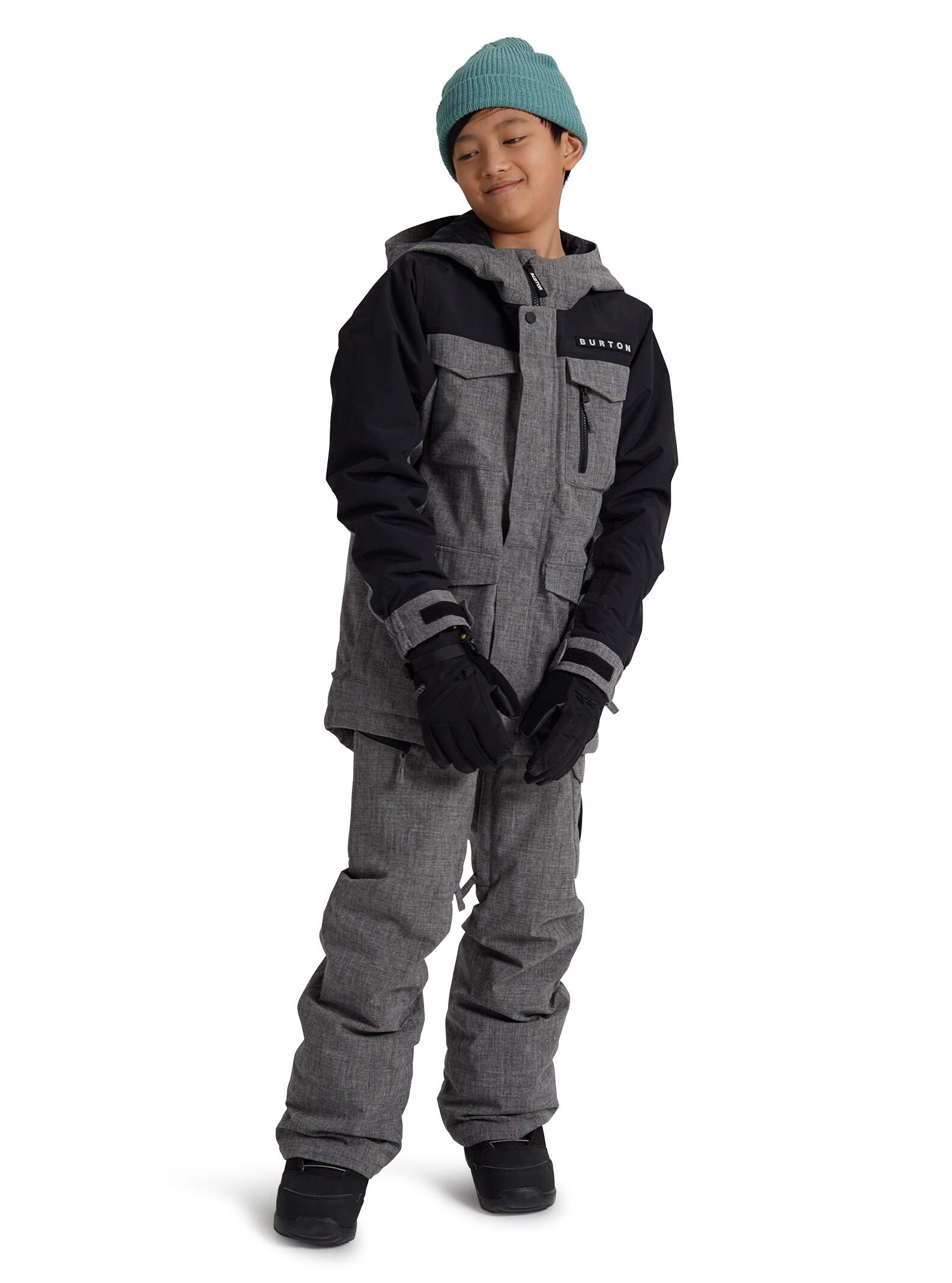 Burton Kids Covert Jacket Heather Bog/True Black S (7-8 Big Kids)