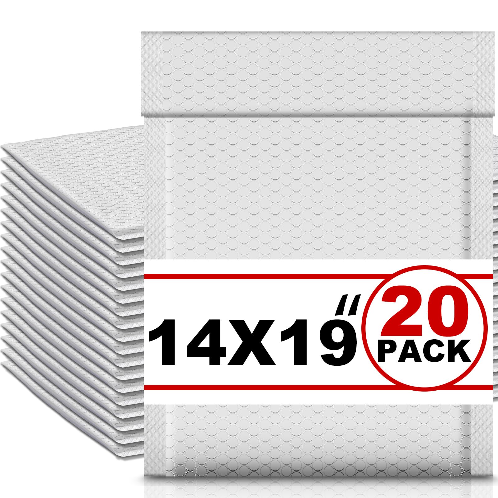 ireer 20 pack extra large 14 x 19" bubble mailers poly padded envelopes cushioned mailing envelopes bubble padded mailers self adhesive waterproof shipping bags for business christmas gift packaging