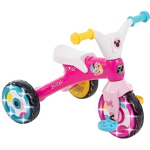 Huffy Disney Minnie Mouse Electro-Light Girl's Trike, Ideal for Ages 3+, Minnie Mouse Graphics, Colorful and Playful Design, Simple Coaster Brake, Sturdy and Durable, Safe for Toddlers