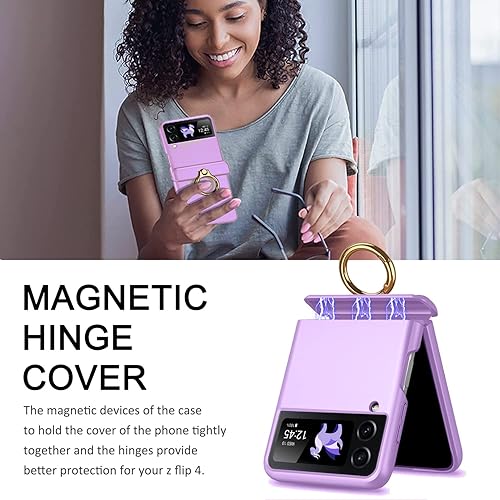 Miniatura 3 de Miimall Funda para Samsung Galaxy Z Flip 3 con bolígrafo, Z Flip 3 con anillo + protector de pantalla de cámara de vidrio templado para Samsung