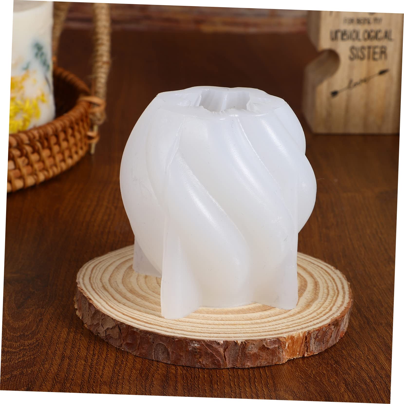 Molde de Silicona para Velas Forma Ondulada 4 Piezas para Fabricación de Velas y Jabón, Fácil Desmoldeo y Buen Efecto Decorativo para DIY