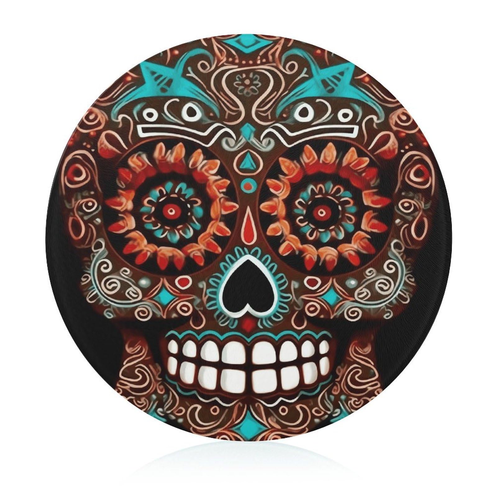 Planche à découper en verre durable design crânes mexicains