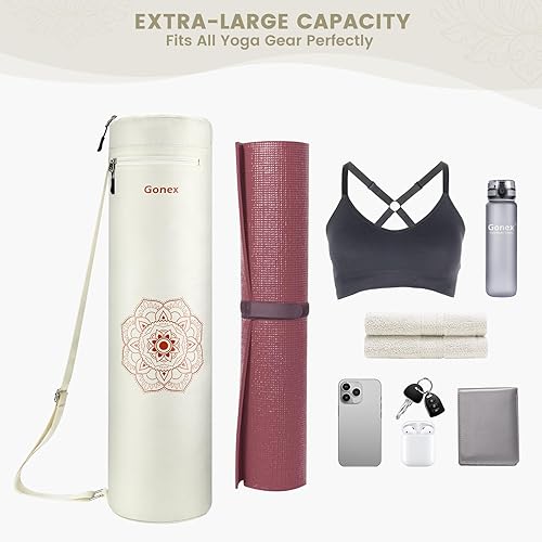 Miniatura 5 de Gonex Bolsa para esterilla de yoga, soporte para esterilla de yoga con cremallera completa, bolsa de transporte para mujeres y hombres con 2