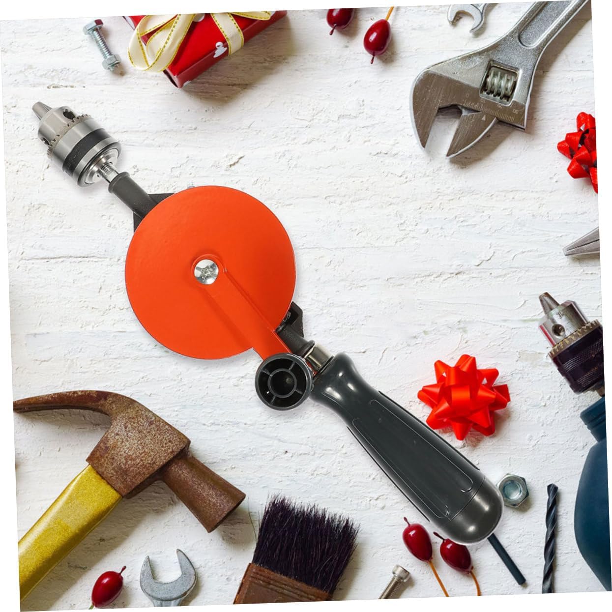 Manual Hand Drill Tool Precision Punch for Woodworking Durable Easy Operation with Drill Bits Convenient for Crafts and Daily Use