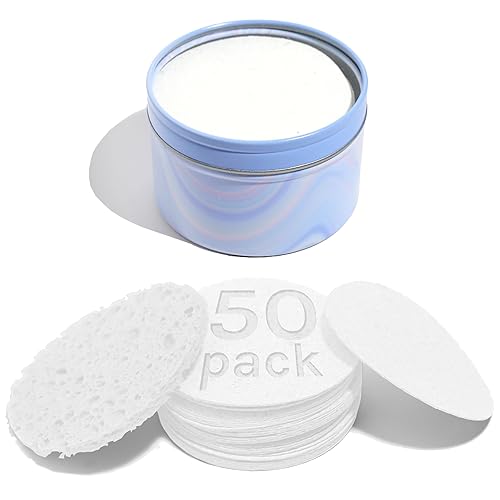 Miniatura 9 de AOA Studio 50 esponjas faciales comprimidas, esponjas cosméticas 100% naturales para limpieza facial, mascarilla exfoliante, quitar para maquillaje,
