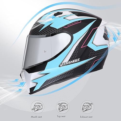 Miniatura 3 de Triangle Casco de doble visera para motocicleta y bicicleta, aprobado por DOT