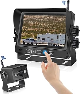 Wireless Backup Camera 5 Inch 1080P Kit with 2.4G Digital Signal, Waterproof Rear View Camera with 5″ Split Screen Monitor System,Night Vision, Ideal for Sedans, Pickup Truck, SUV, Minivans