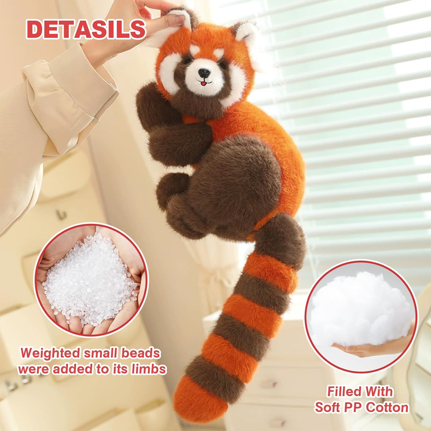 Ditucu Red Panda Stuffed Animal Realistic Plush Toys Cute Hugging Plushies Gifts for Kids 10 inch - Image 2