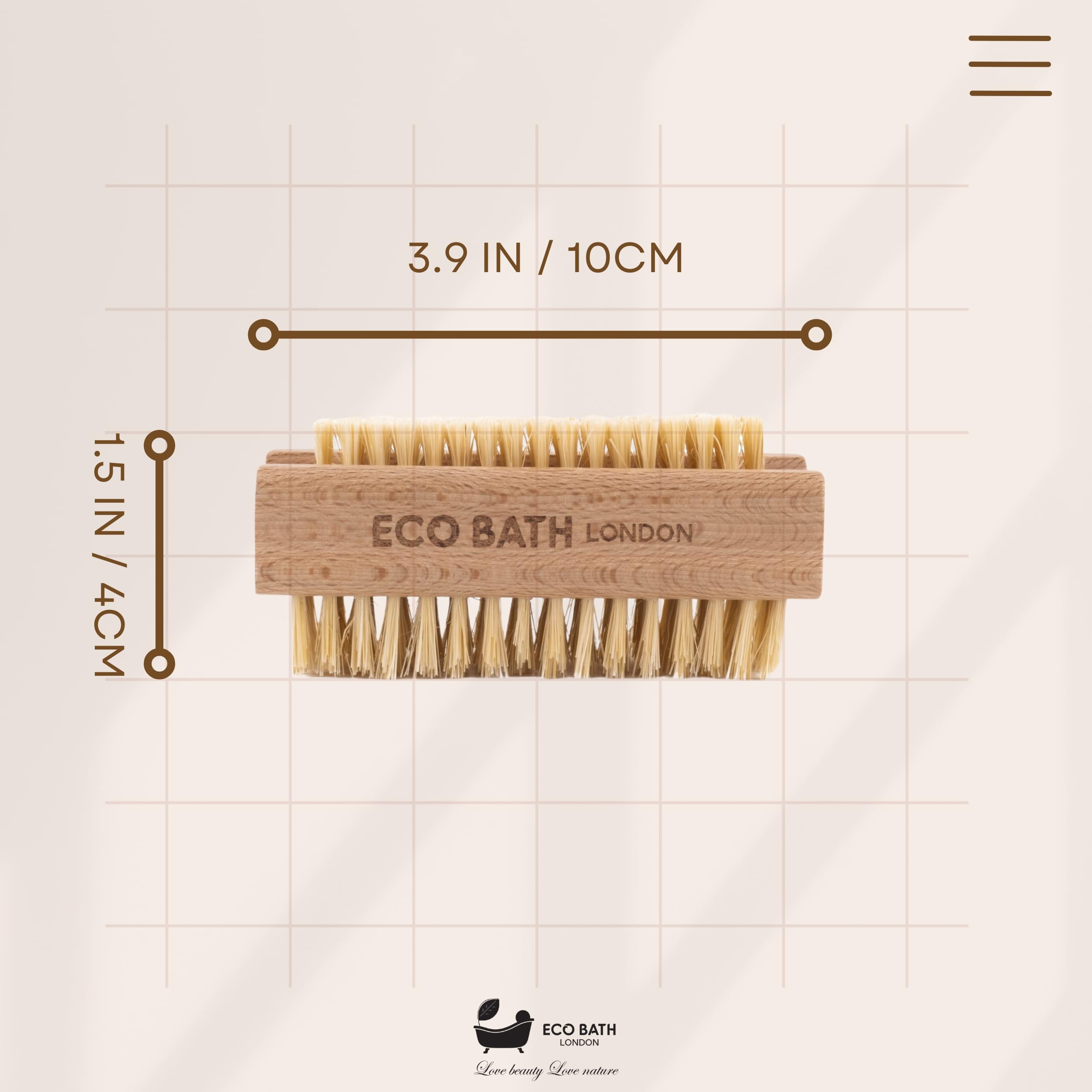 Eco Bath London Natural Sisal Double-Sided Nail Brush Made in Germany