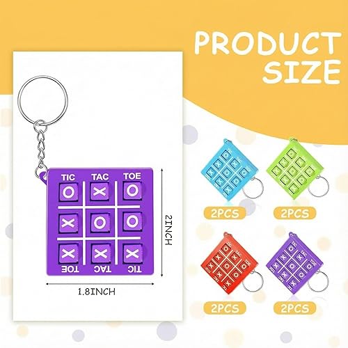Miniatura 2 de Hicarer Juego de 16 piezas de Tic Tac Toe para fiesta de San Valentín, bolsa de regalo, relleno de calcetines para niños de 8 a 12 años, llavero,