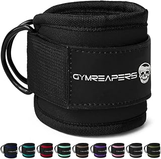 Gymreapers Ankle Straps for Cable Kickbacks & Glute Workouts - Adjustable Neoprene Padded Leg Straps for Lower Body Training