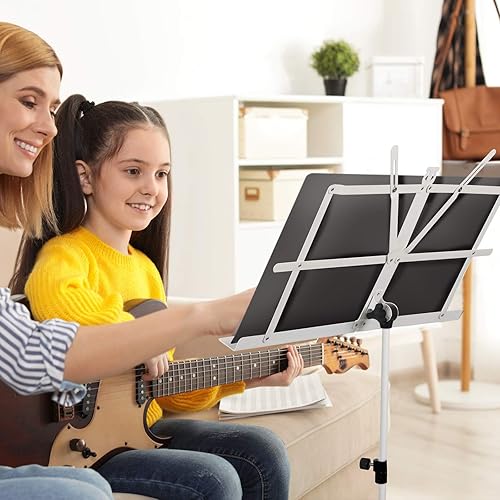 Miniatura 13 de CAHAYA Soporte portátil para partituras: soporte de escritorio de doble uso, plegable, ligero, extra estable, reforzado con bolsa de transporte