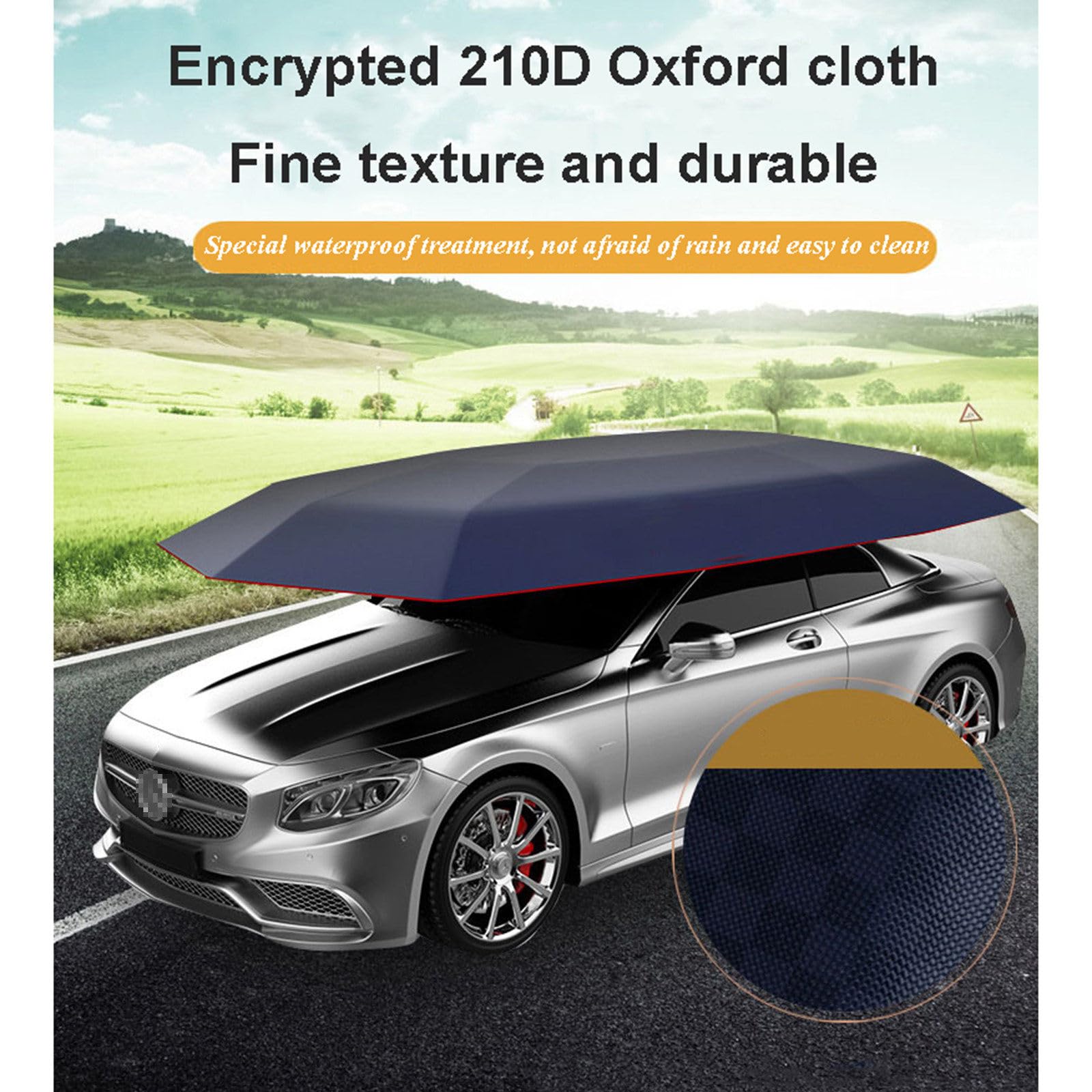 Ombrello parasole per auto completamente automatico con telecomando, parasole per auto da 5,2 m, previene la polvere, antipioggia, antigrandine, adatto a vari modelli di auto,Silver