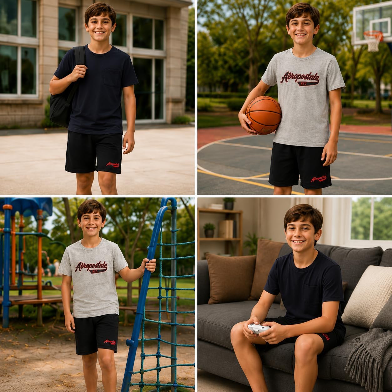 Aeropostale Boys Athletic Shorts Graphic Shirts
