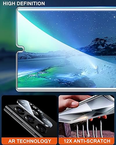 Miniatura 5 de Kanosan Protector de pantalla de privacidad compatible con Samsung Galaxy S24 Ultra, vidrio templado con protector de lente de cámara, compatible