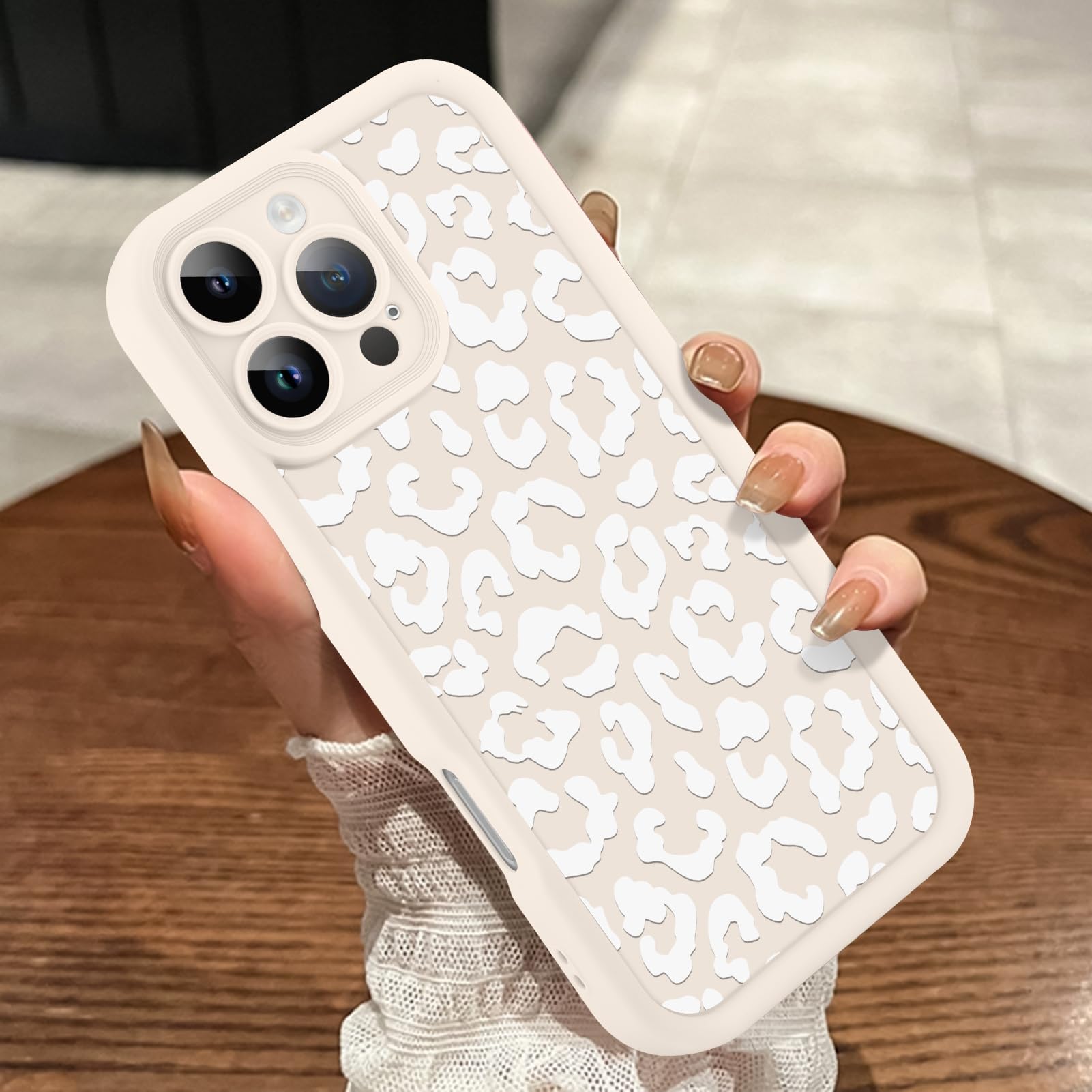 MOWIME Compatible with iPhone 16 Pro Max Case, Cheetah Print Shockproof Soft TPU Protective Cover for Women Girls, Slim Anti Scratch Leopard Case for