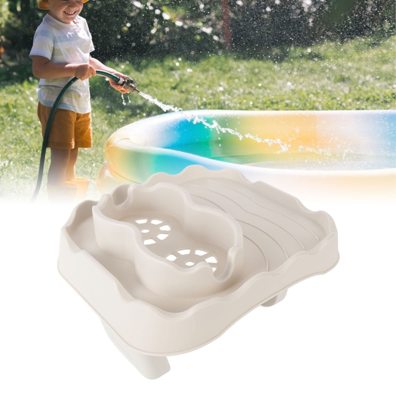Bandeja antideslizante para piscina, bañera y spa, bandeja versátil portátil e ideal para uso en exteriores e interiores (Bei)