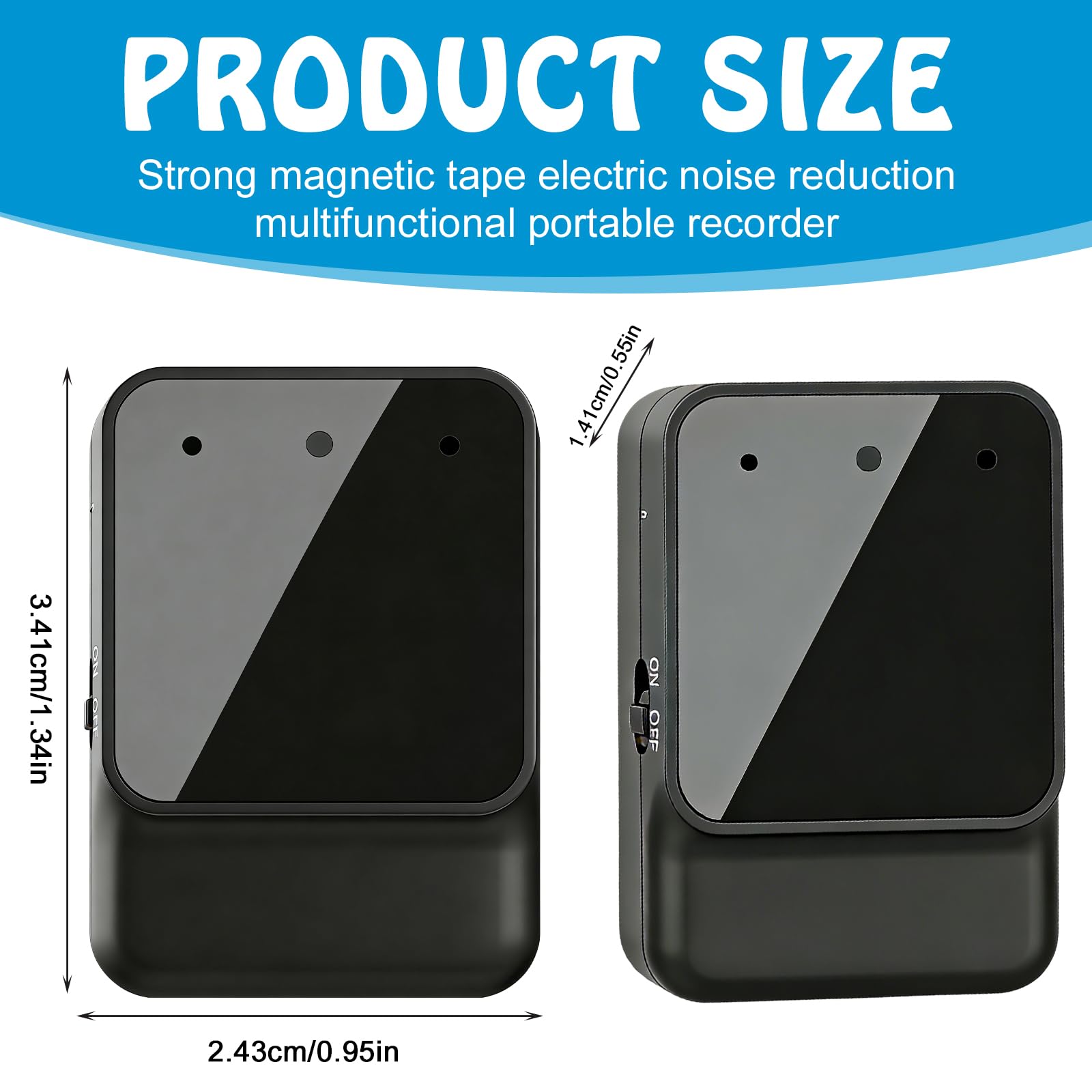 Registratore vocale da 64 GB, mini dispositivo di ascolto spia con cancellazione del rumore, registratore vocale One Touch, registratore vocale ricaricabile, USB, spionaggio con cuffie per interviste