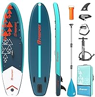 Vista 12 de FBSPORT Tabla de remo de pie prémium de 11 pies, tabla de yoga con accesorios de SUP y bolsa de transporte, amplia posición, control de surf