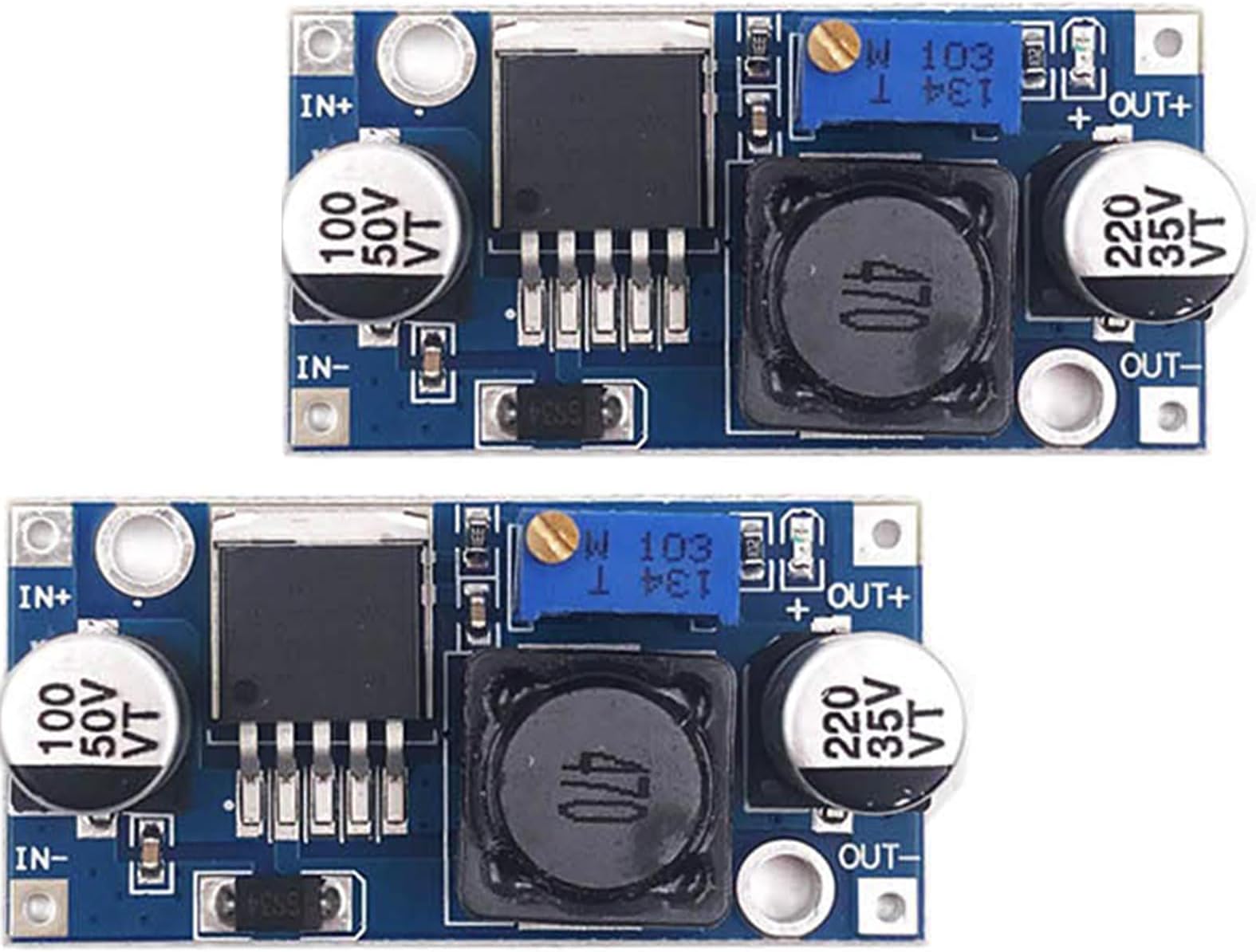 2 Packs Adjustable Buck Converter Electronic Voltage Stabilizer Power Supply Module LM2596 DC-DC Step Down Variable Volt Regulator Input 3.2V-40V Output 1.25V-35V
