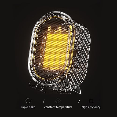 Miniatura 5 de Calentador de espacio, calentador portátil para oficina de 1200 W, PTC de cerámica de alto rendimiento, ventilador para dormitorio, hogar, oficina,