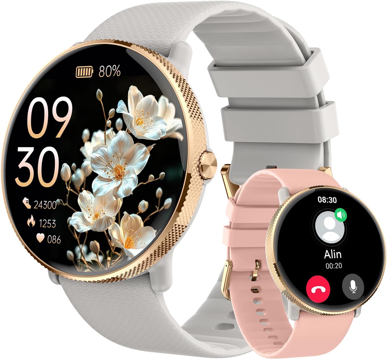 Smart Watch for Women Fitness Tracker: Waterproof Bluetooth Call Answer/Make Smart Watches for Android/iPhone Digital Women Smartwatch Activity Pedometer Heart Rate SpO2 Monitor 120+ Sports Model