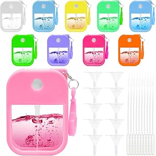 10 Pcs Portable Card Spray Bottle 1.29oz Refillable Perfume Bottle Reusable Leakproof Spray Bottle Water Spray Bottle with Keychain for Cosmetic 10 Color