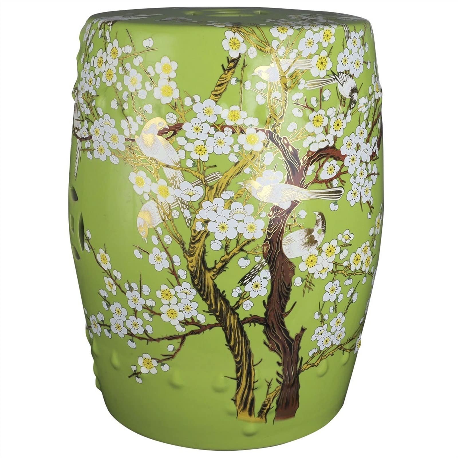 花と鳥の装飾 陶器スツール Amazon.co.jp: 装飾陶器ガーデンスツール、釉薬ヴィンテージ花と