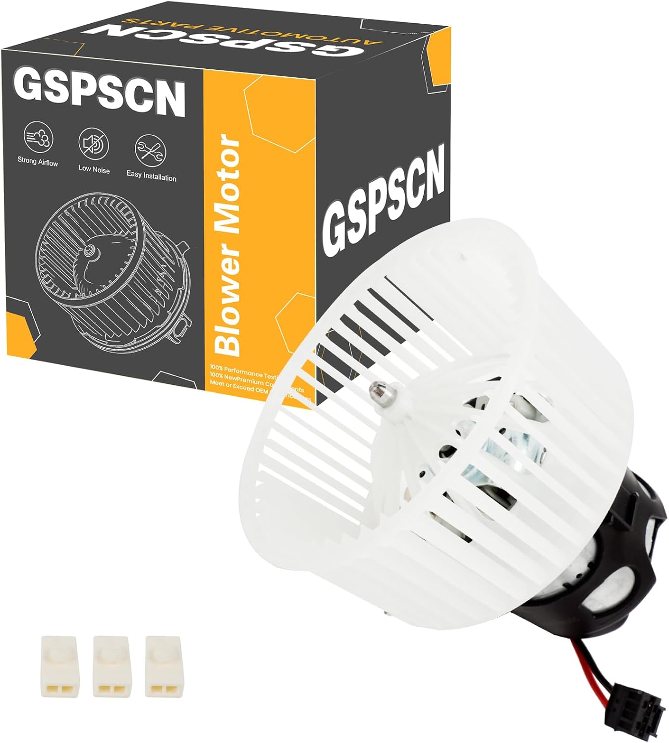 GSPSCN 700294 AC Blower Motor with Fan for BMW 528i 535d 535i 550i 640i 650i 740i 740Li 750i 750Li 760Li 2011 2012 2013 2014 2015 2016 2017 - HVAC Heater Blower Motor 75027, PM4763